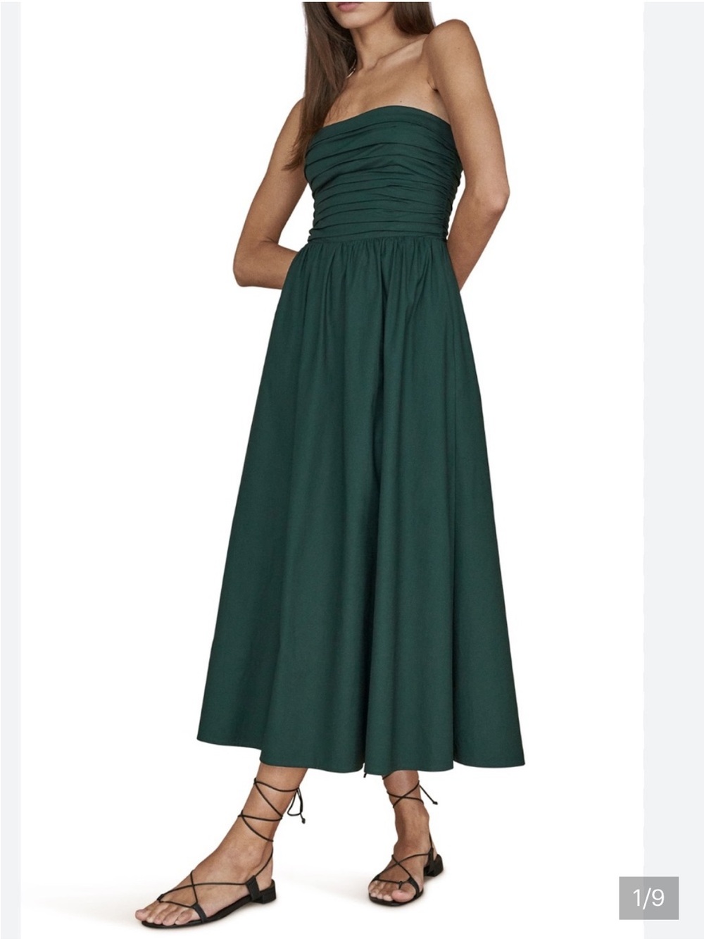 Reformation Green Lissa Midi Dress Strapless Only Missing Strap